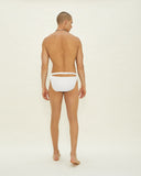 Lowrise cross-over waist swim brief - Blanc