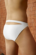 Lowrise cross-over waist swim brief - Blanc